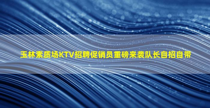 玉林素质场KTV招聘促销员重磅来袭队长自招自带